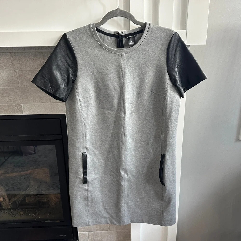 Club Monaco 'Cecilia' Dress with leather sleeves| size 2